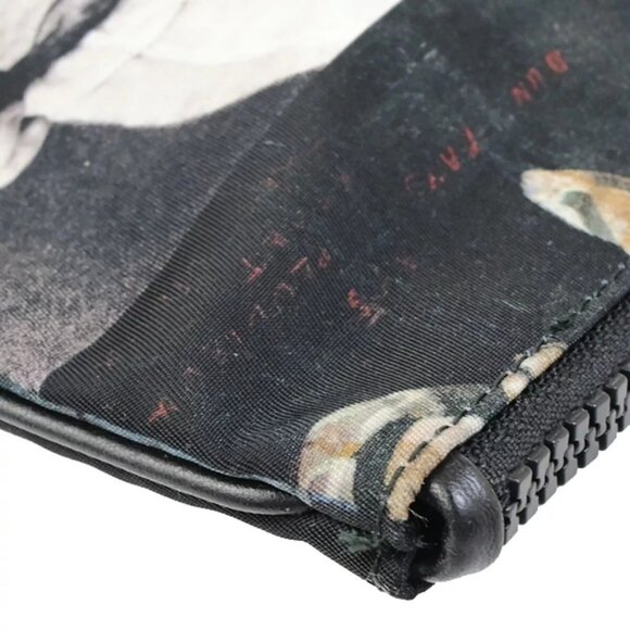 DIOR HOMME Logo Francois Bard Clutch Hand Bag Nylon Leather Black - Picture 15 of 15